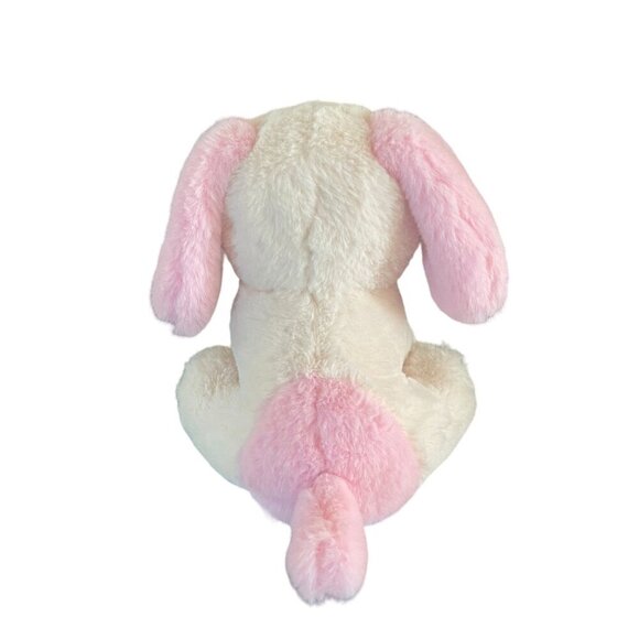 Aurora Eco Nation Plush Puppy Dog Stuffed Animal Soft Toy 10" Pink & White - Picture 3 of 9